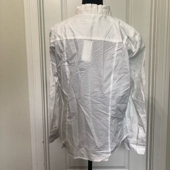 Charter Club Women's Blouse Button Up Shirt Ruffle Detail White Petite Size XL - Picture 7 of 9